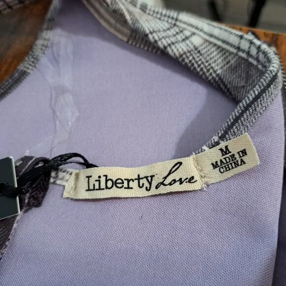 Liberty Love Juniors Corset Crop Top Plaid Purple Sleeveless Size M New with Tag - Picture 9 of 11